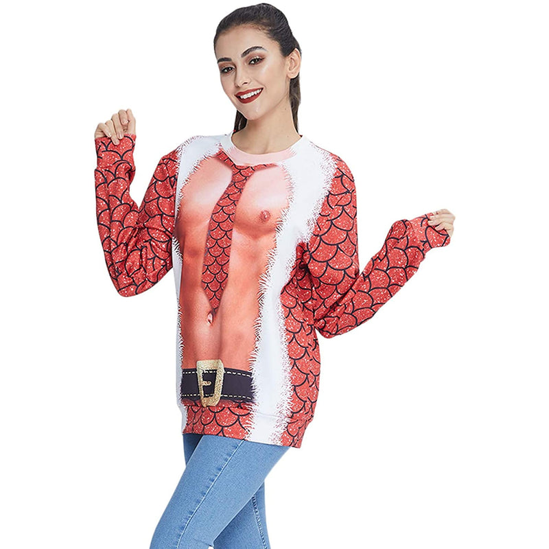 Muscle Mermaid Tie Ugly Christmas Sweater