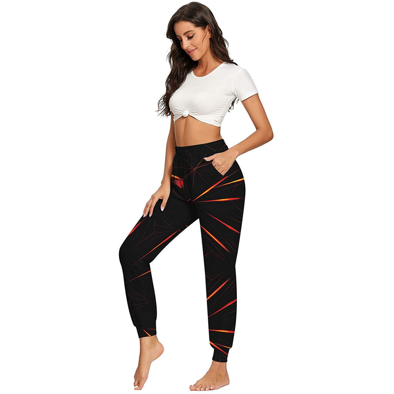 Red Geometric Funny Sweatpants