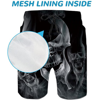 Smoke Skull Funny Swim Trunks