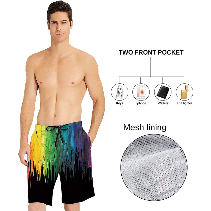 Black Paint Melting Funny Swim Trunks