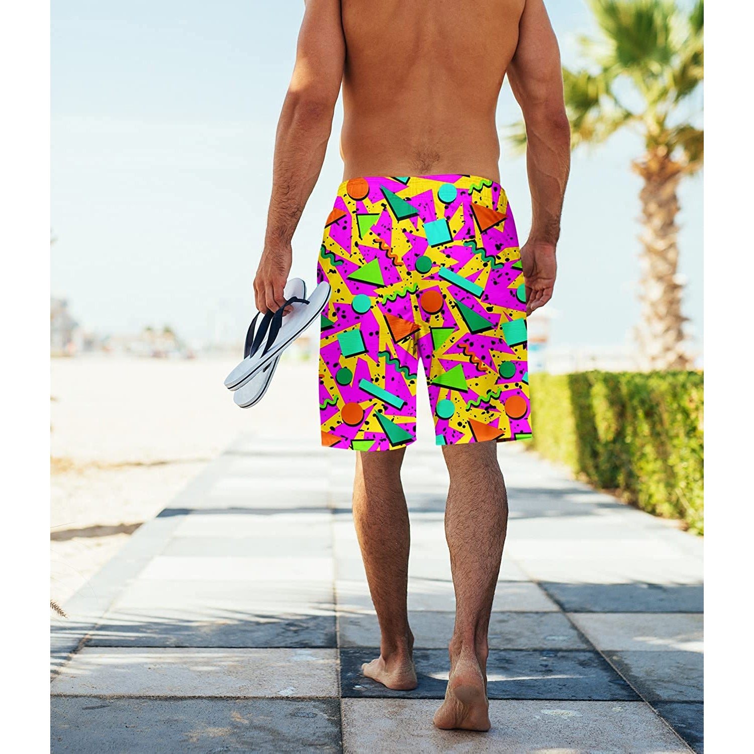 80s Pink Funny Swim Trunks – D&F Clothing®