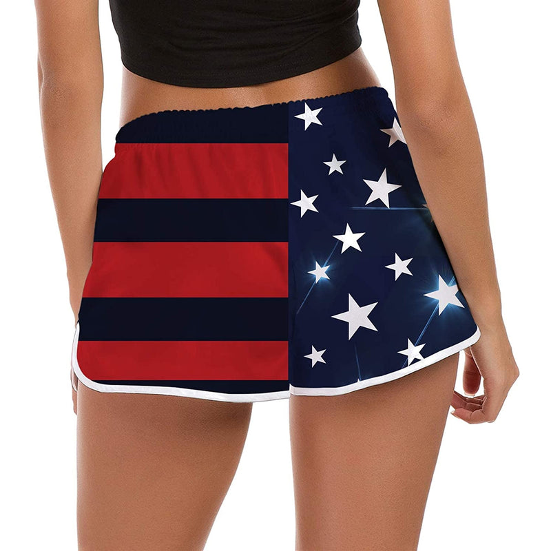 American Flag Funny Board Shorts for Women