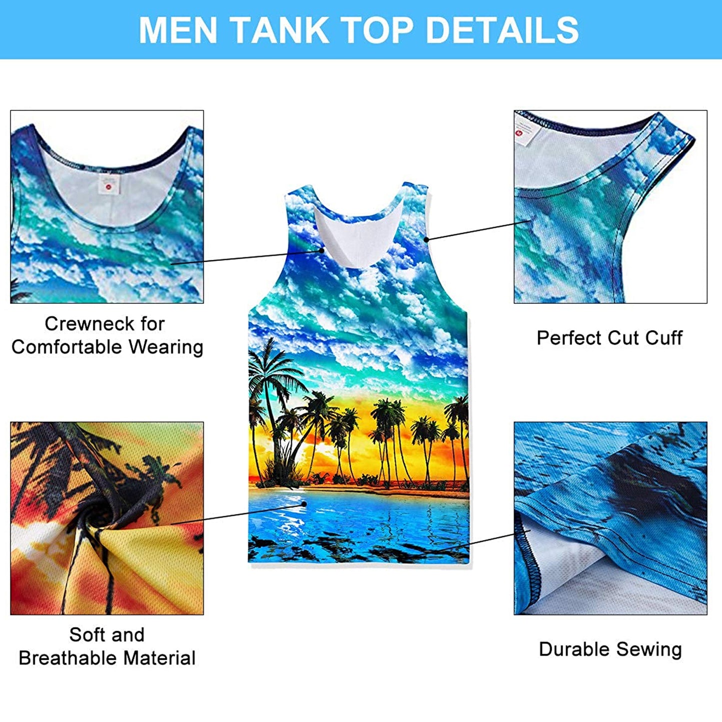 Zonsondergang Palmboom Grappig Tanktopje