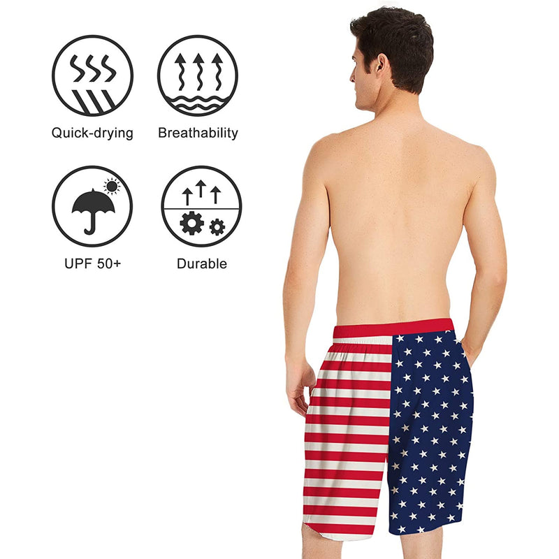 American Flag Funny Swim Trunks