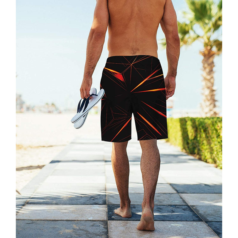 Black Red Diamond Funny Swim Trunks