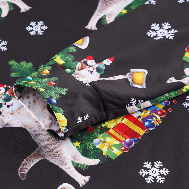 Beer DJ Cats Black Ugly Christmas Sweater