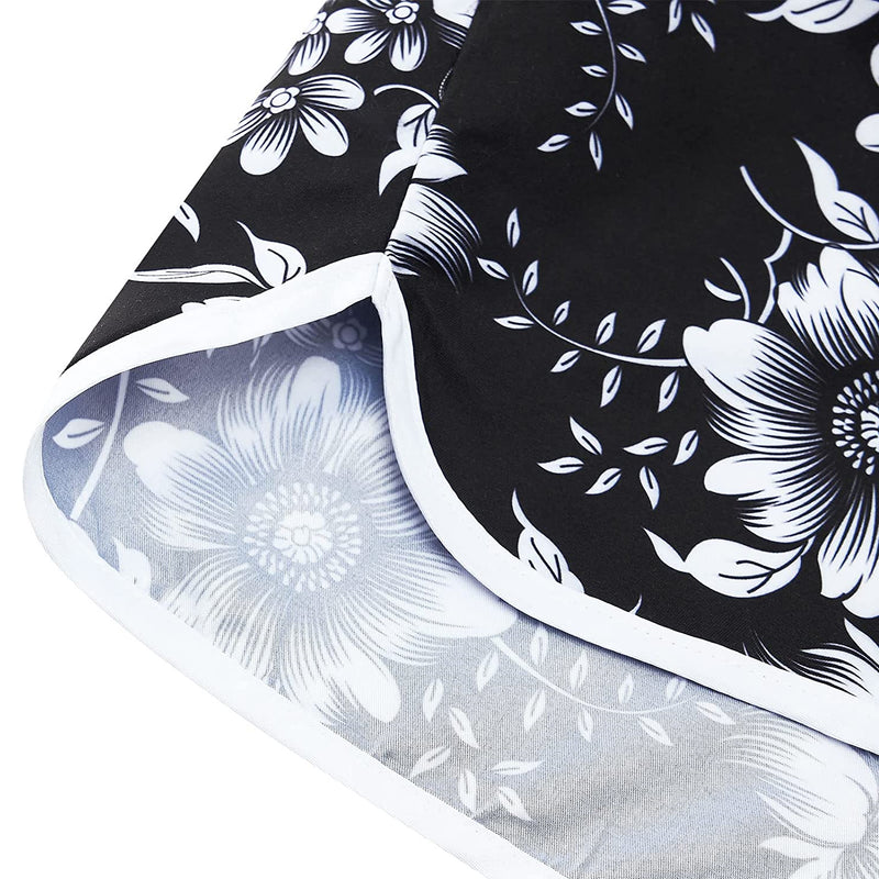 Flower Black Funny Board Shorts for Women