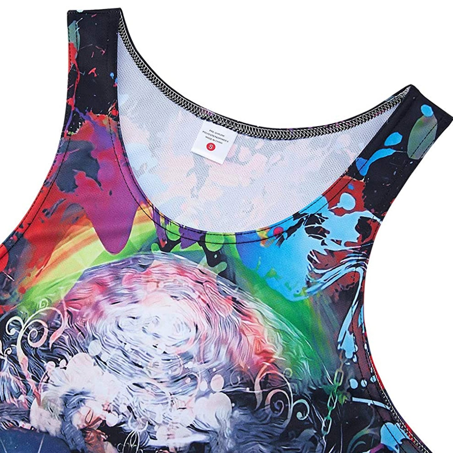 Lustiges Tank Top mit buntem Totenkopf