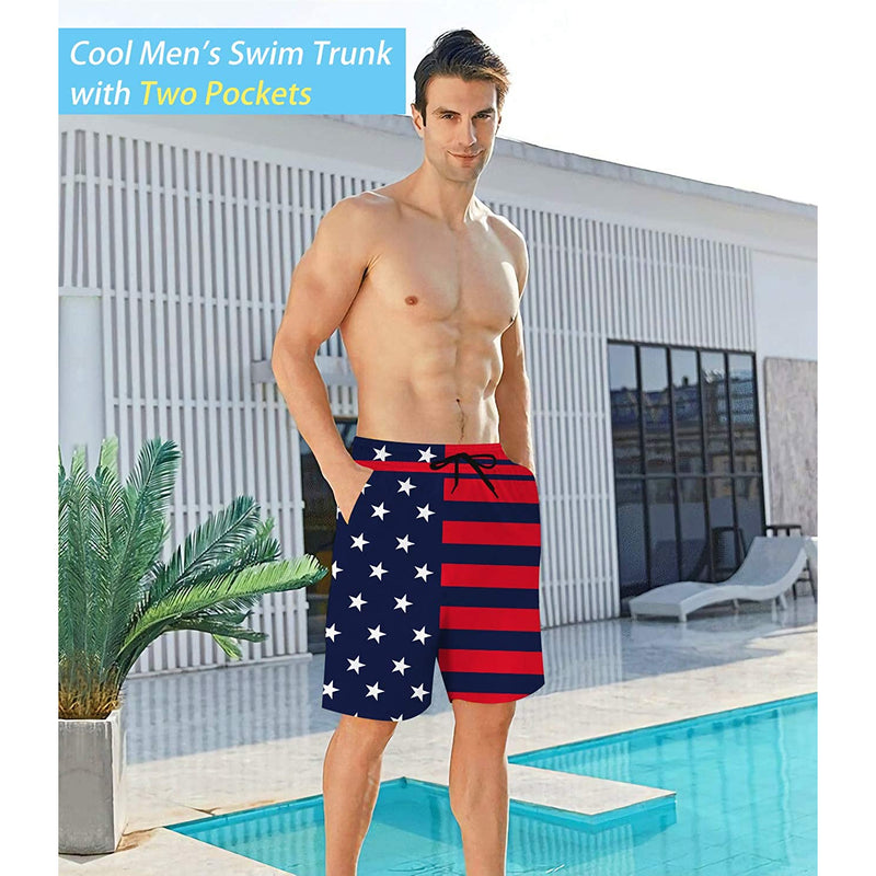 American Flag Funny Swim Trunks