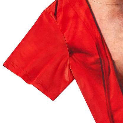 Blote spieren met rode kleren grappig T-shirt