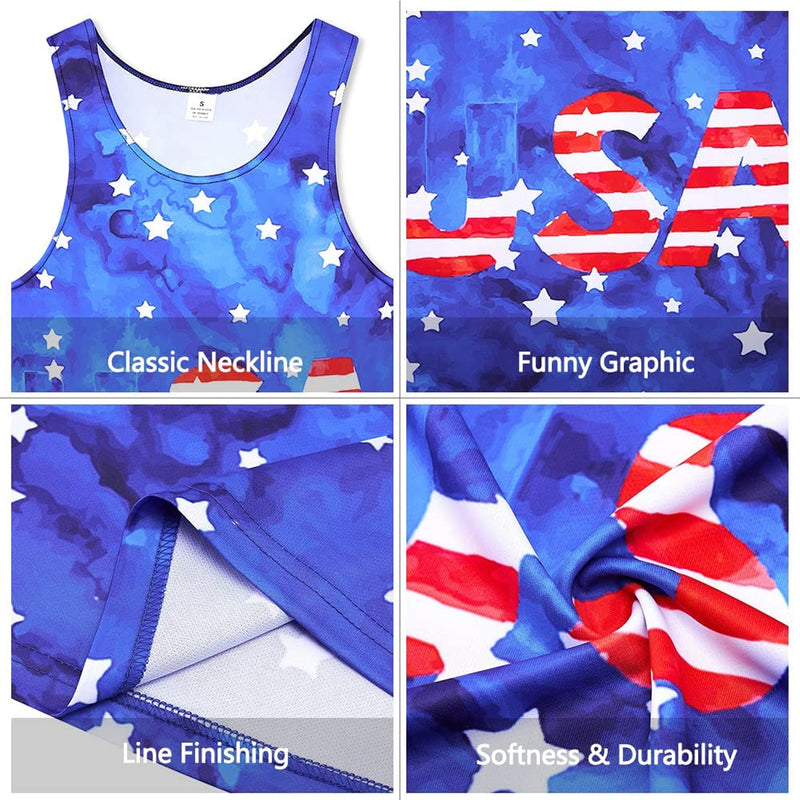 Blue USA Flag Funny Tank Top