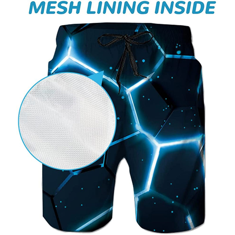 Navy Blue Crack Funny Swim Trunks