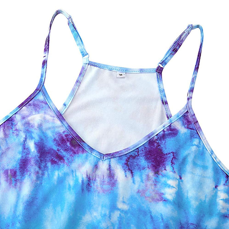 Blue Tie Dye Funny Romper for Women