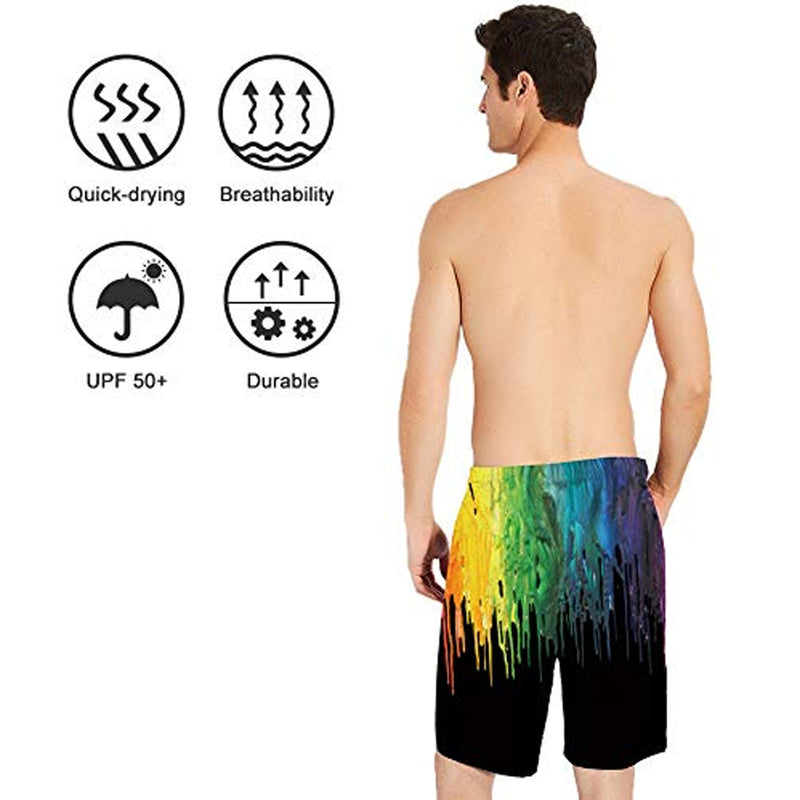 Black Paint Melting Funny Swim Trunks