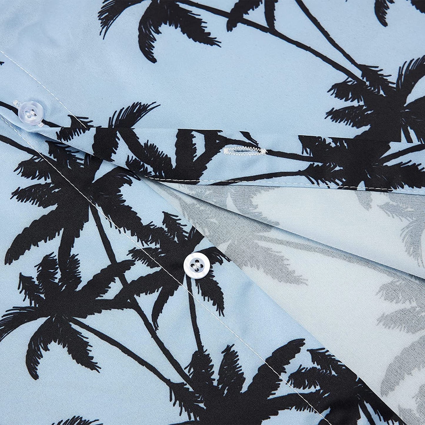 Light Blue Palm Tree Funny Hawaiian Shirt
