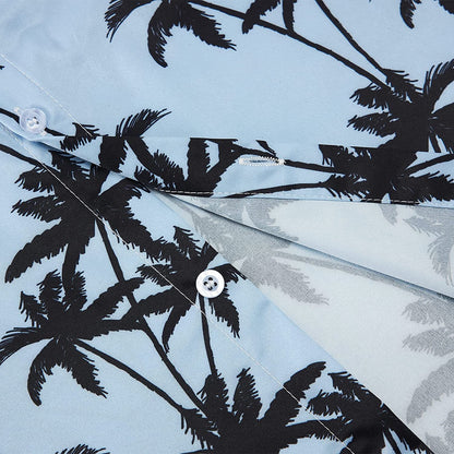 Light Blue Palm Tree Funny Hawaiian Shirt