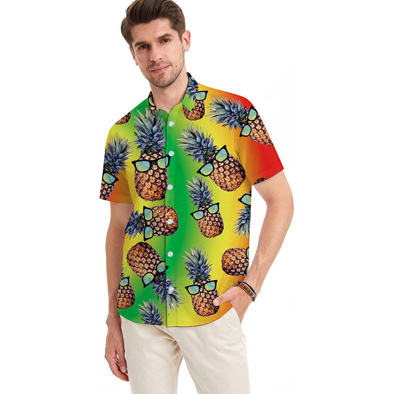 Colorful Sunglasses Pineapple Funny Hawaiian Shirt