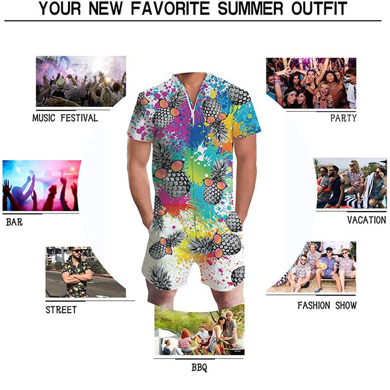 Paint Splatter Pineapple Male Romper