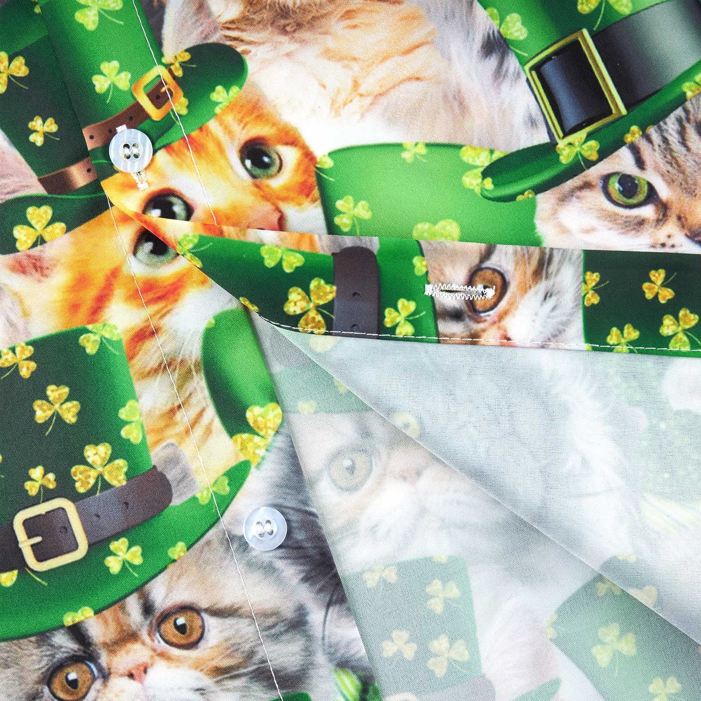 St Patrick's Cat Grünes lustiges Hawaiihemd