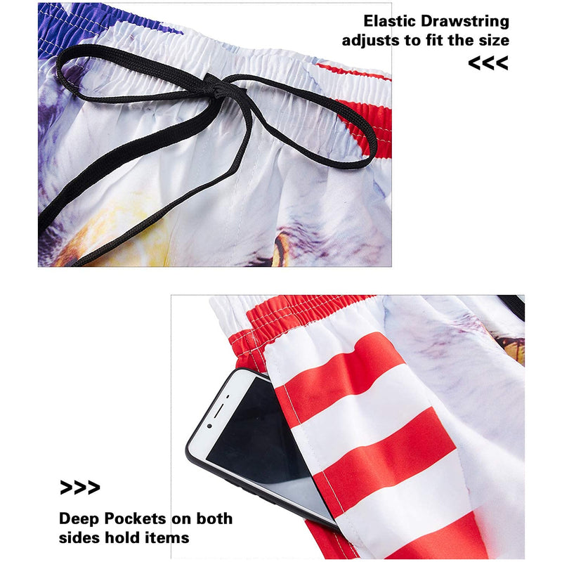 American Flag Eagle Funny Swim Trunks