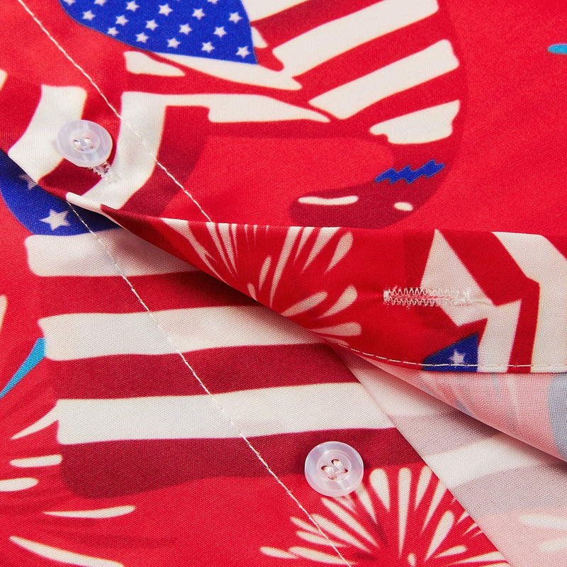 Red American Flag Funny Hawaiian Shirt