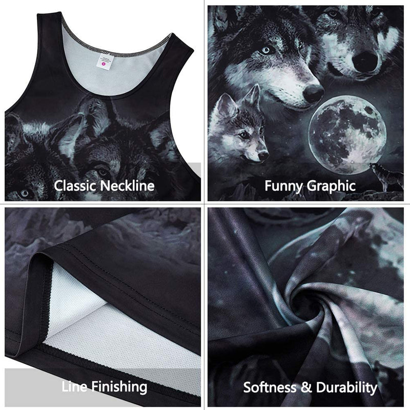 Moon Wolf Funny Tank Top