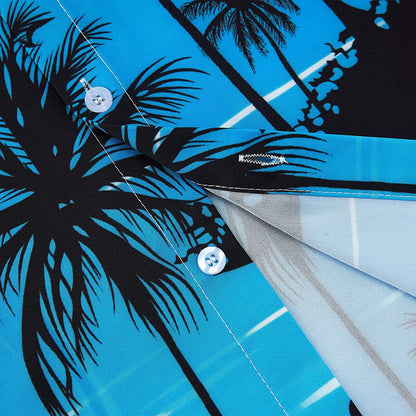Lustiges Hawaiihemd mit blauer Palme