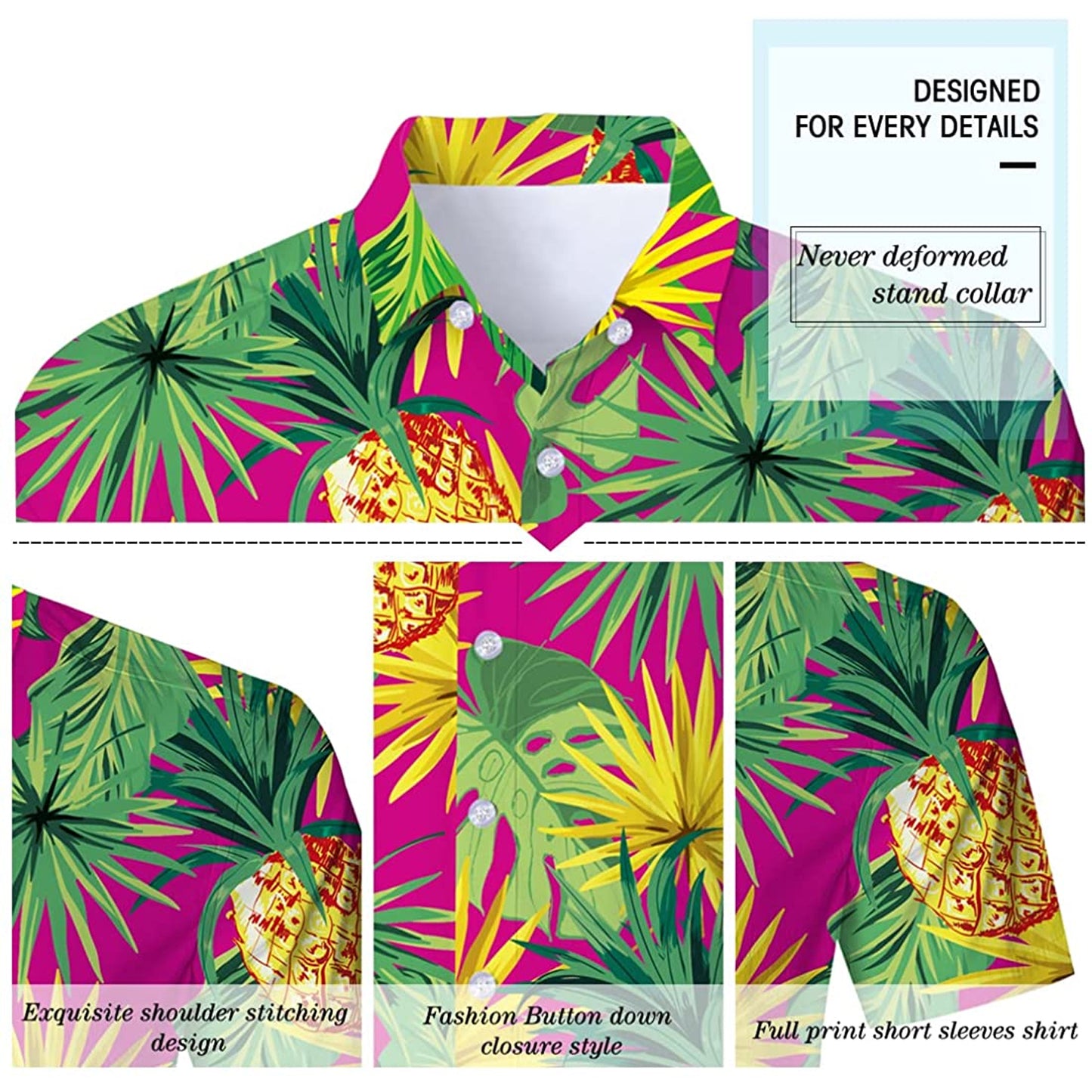 Blatt Ananas Lustiges Hawaiihemd