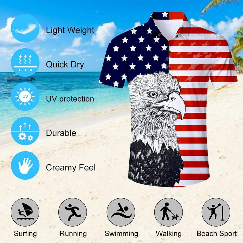 American Flag Eagle Funny Hawaiian Shirt