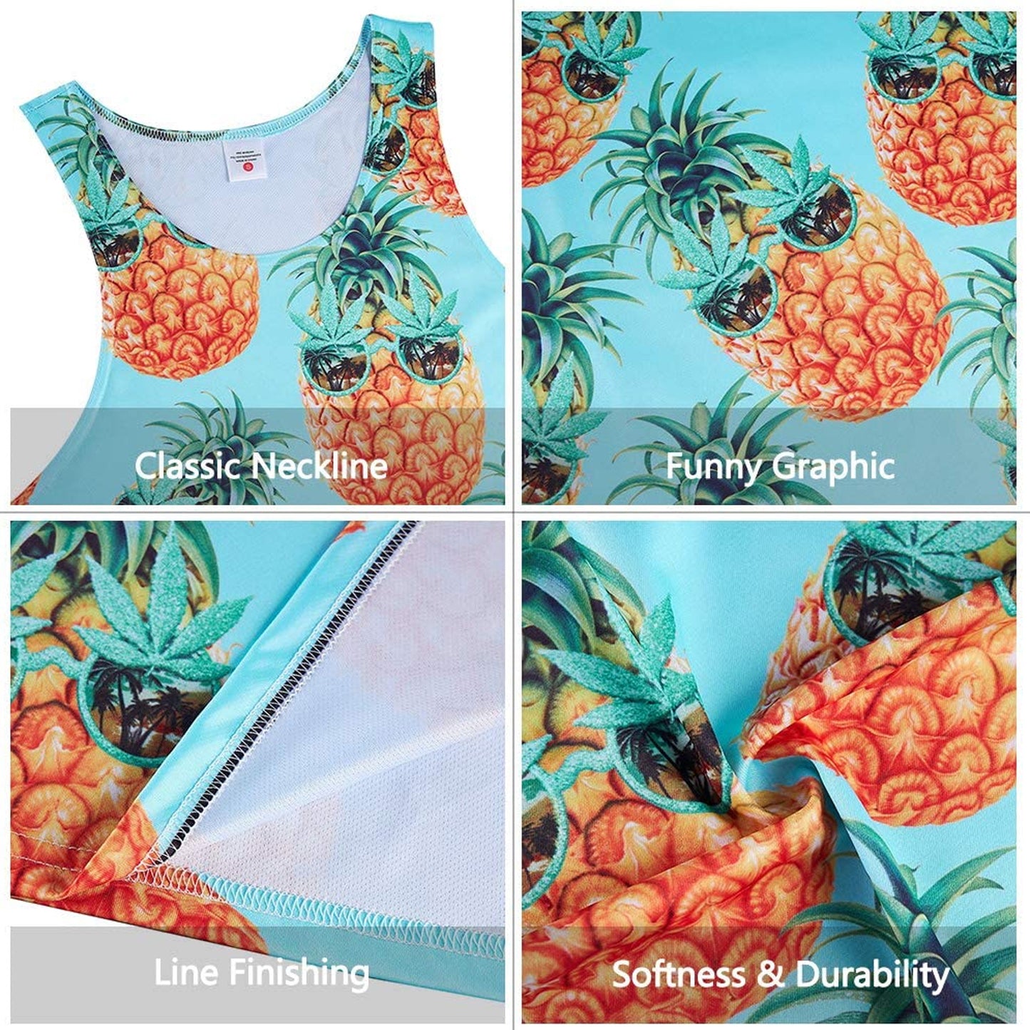 Sonnenbrille Weed Ananas Lustig Tank Top