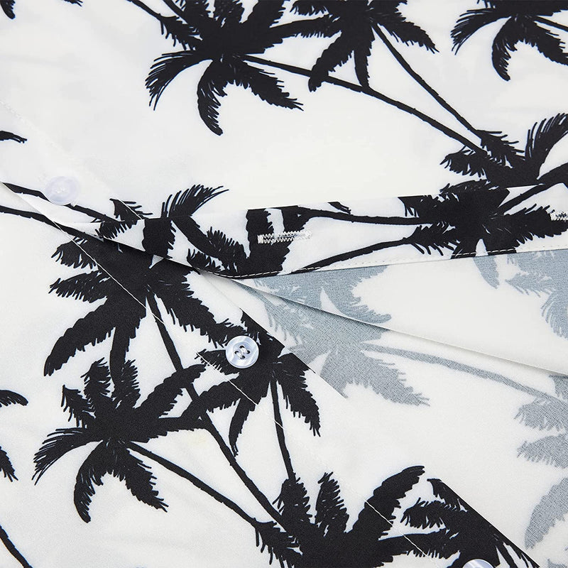 White Palm Tree Funny Button Up Shirt