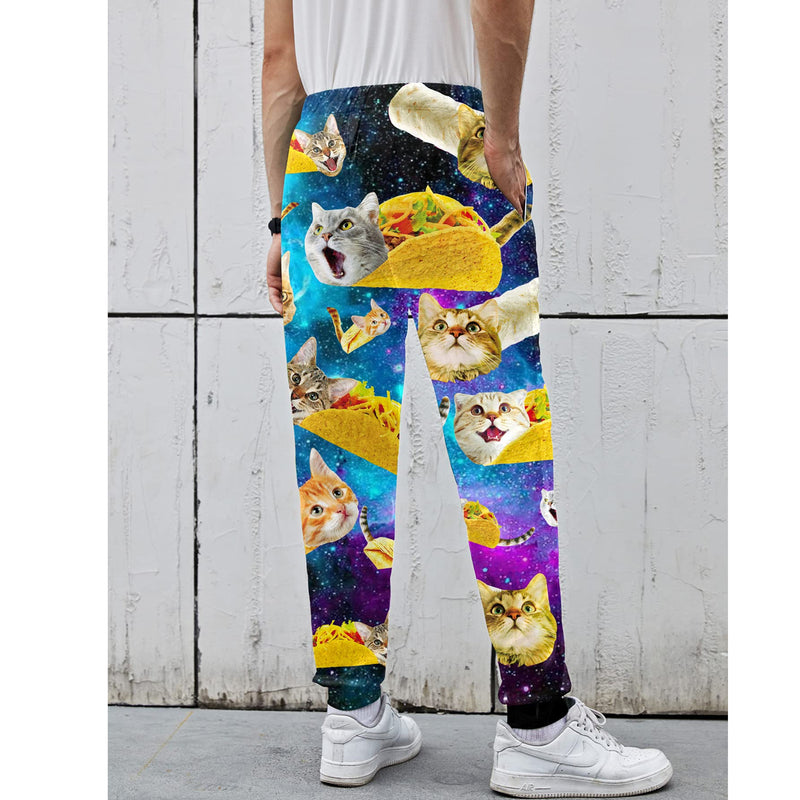 Blue Galaxy Taco Cat Funny Sweatpants