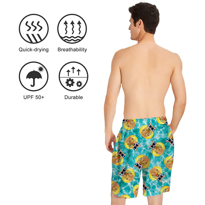 Pineapple Cat Funny Swim Trunks