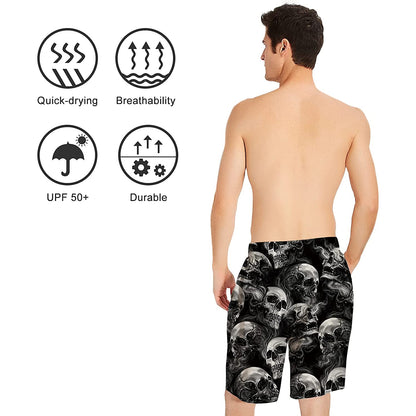 Smoke Skull Funny Swim Trunks