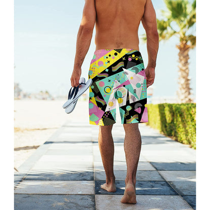 80s Yellow Funny Swim Trunks
