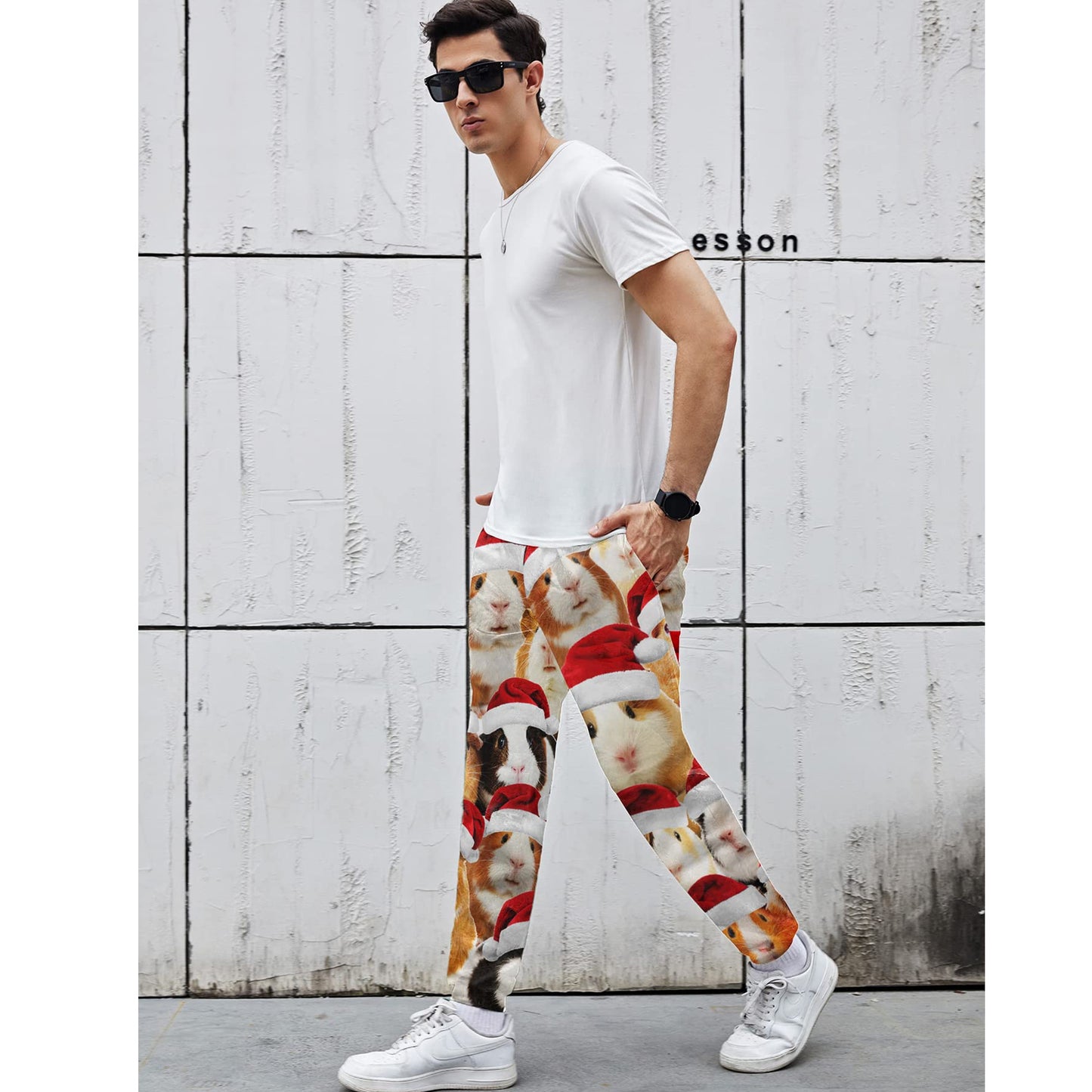 Christmas Hat Groundhog Funny Sweatpants