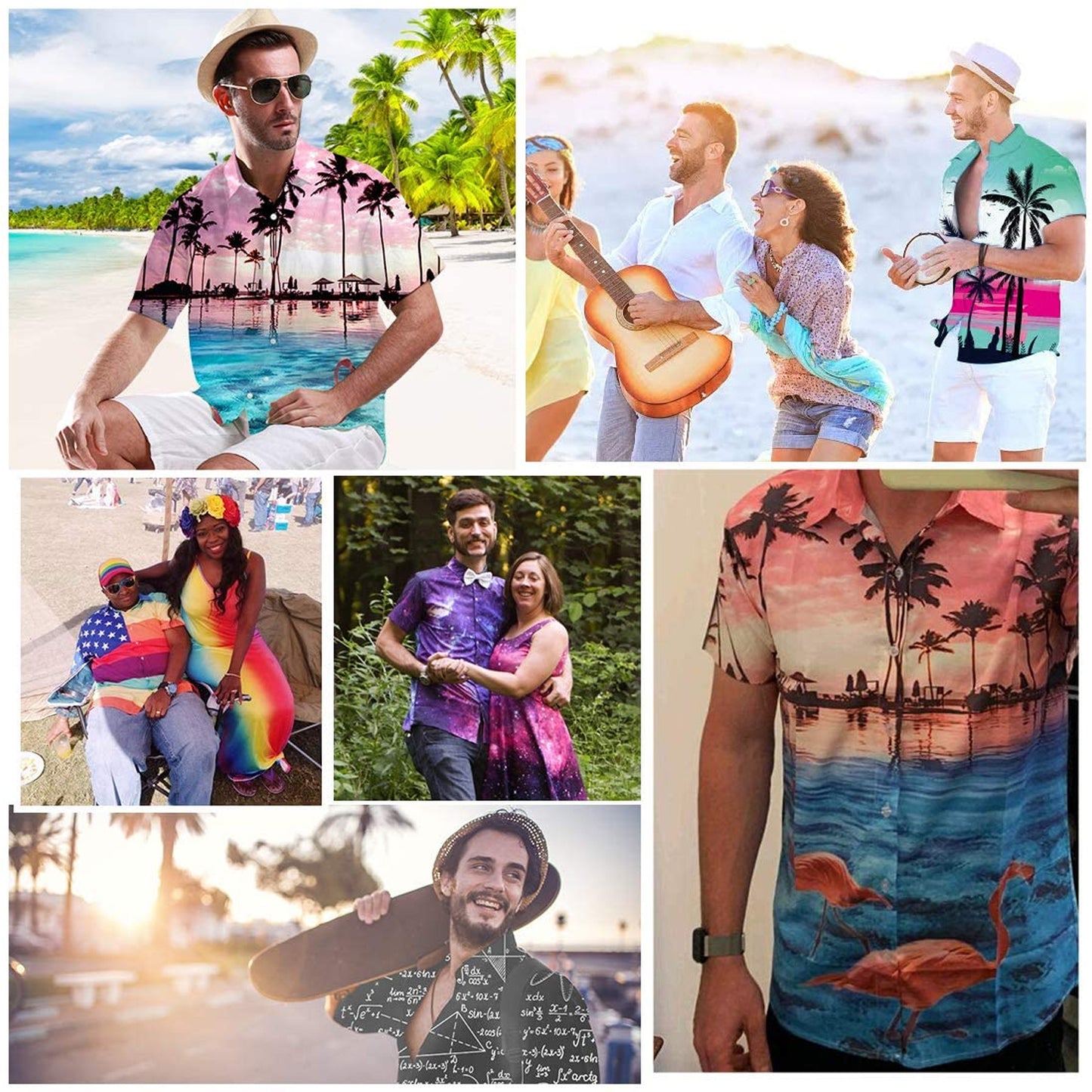 Lustiges Hawaiihemd in Schwarz und Weiß