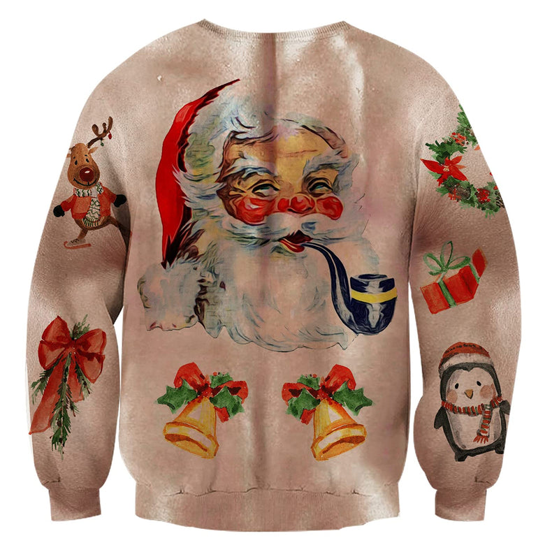 Santa Claus Bare Muscle Ugly Christmas Sweatshirt