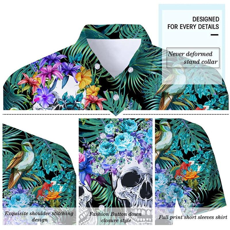 Floral Skull Funny Hawaiian Shirt