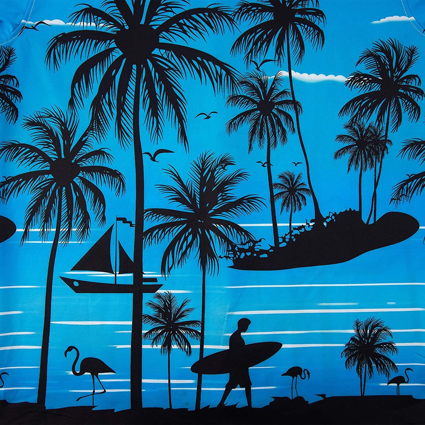 Lustiges Hawaiihemd mit blauer Palme