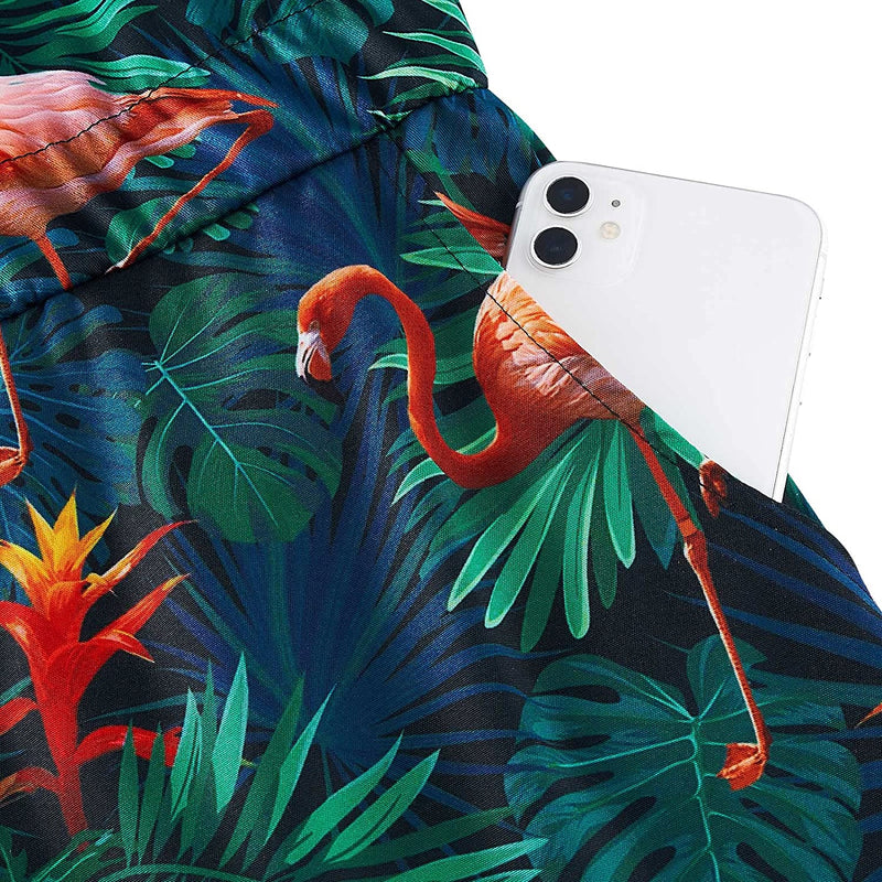 Palm Leaf Flamingo Men Romper