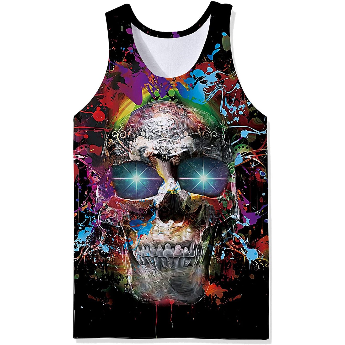 Lustiges Tank Top mit buntem Totenkopf