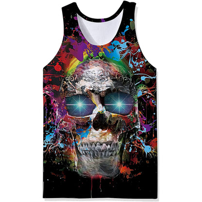 Lustiges Tank Top mit buntem Totenkopf