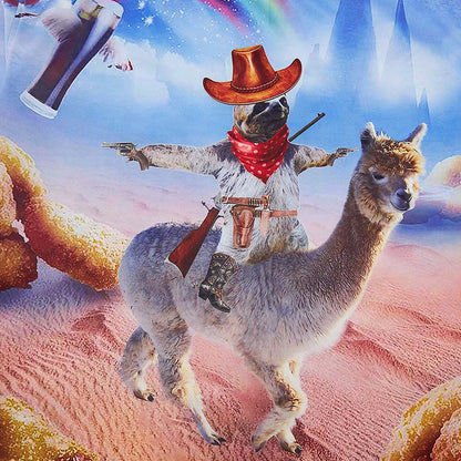 Regenboog Cowboy Luiaard Rijdende Lama Grappig Hawaiiaans Shirt