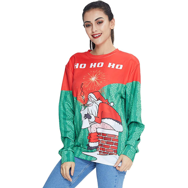 Santa Pooping Chimney Ugly Christmas Sweater