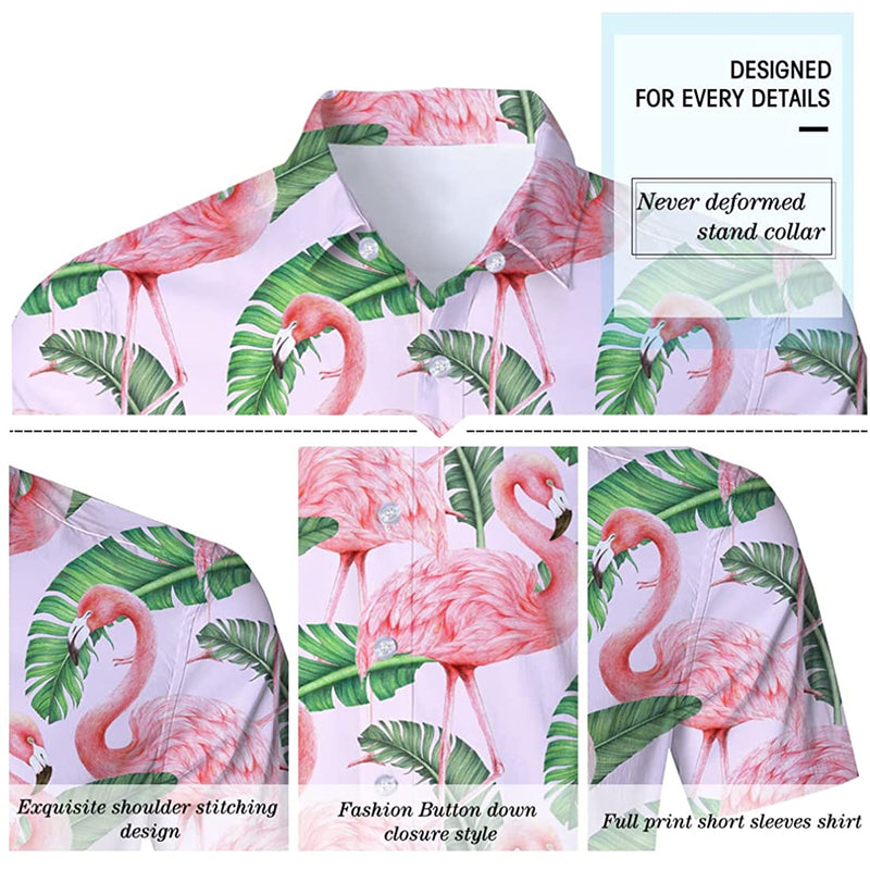 Banana Leaf Flamingos Funny Hawaiian Shirt