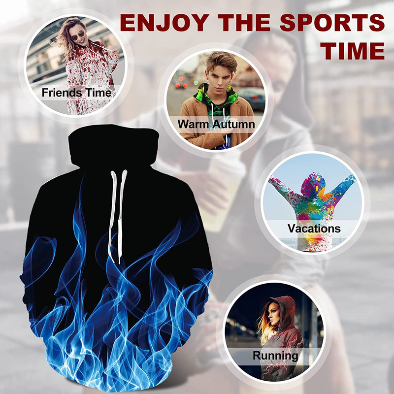 Blue Flame Funny Hoodie