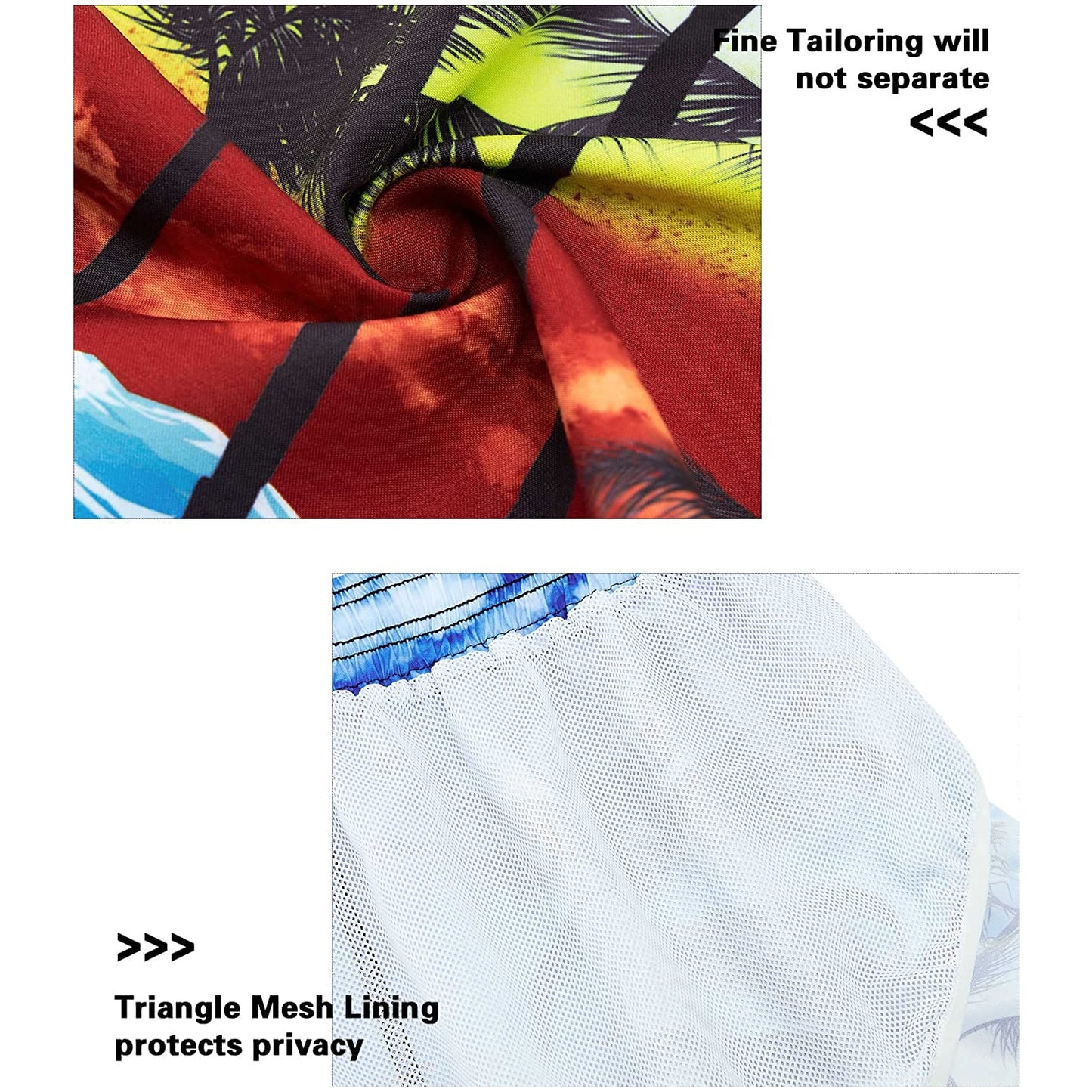 Lustige Badehose mit farbenfrohen Palmen