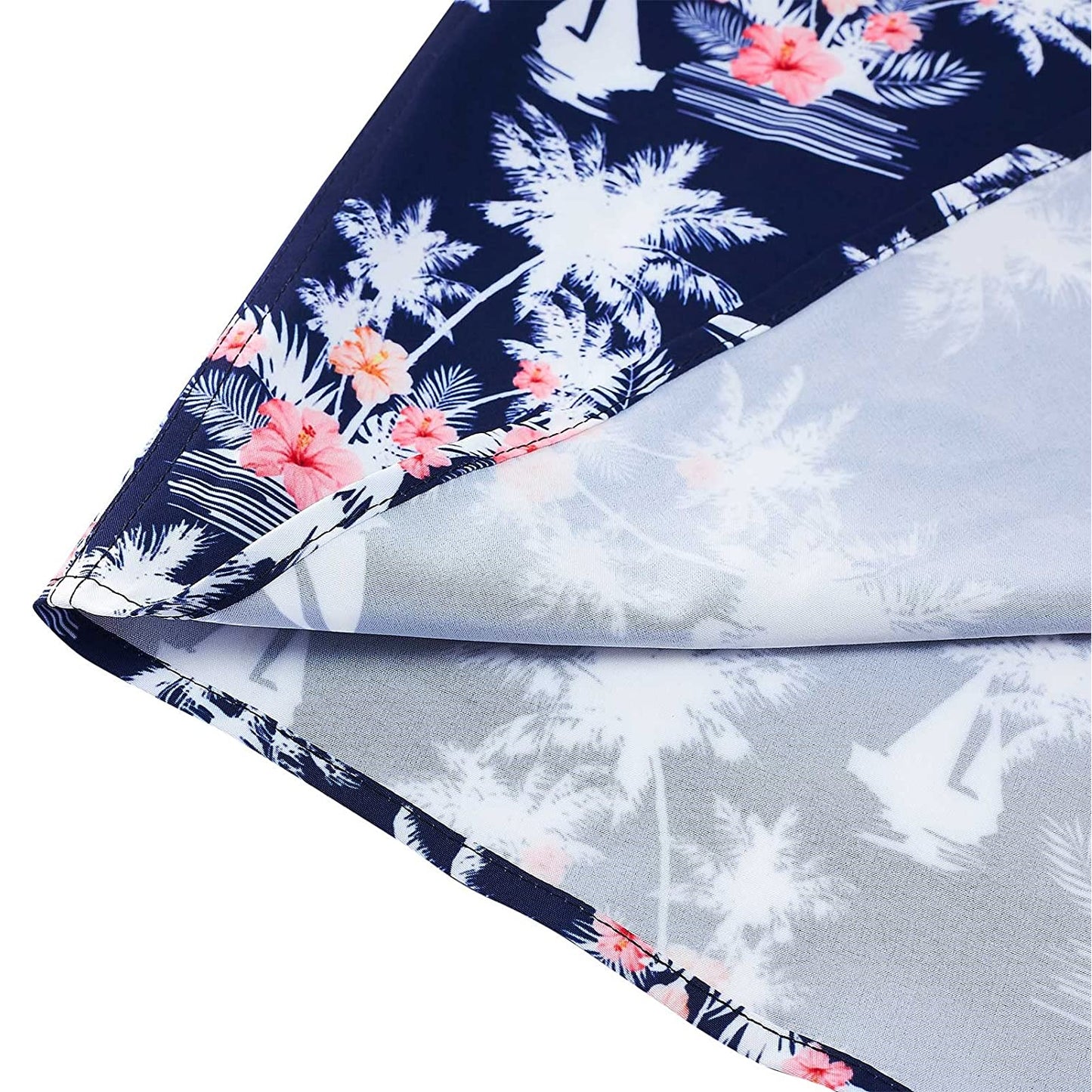 Marineblaues tropisches Hawaii-Baum-lustiges Hawaii-Hemd