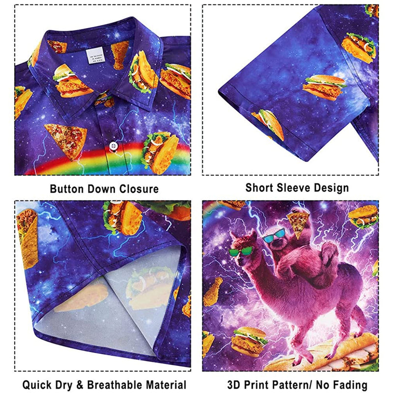 Taco Sloth Riding Llama Funny Hawaiian Shirt